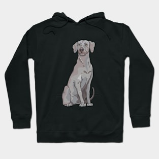 Weimaraner, cute dog handdrawn design Hoodie